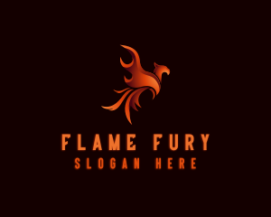 Mythical Blazing Phoenix logo design