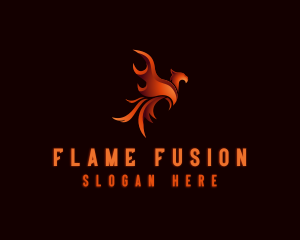 Mythical Blazing Phoenix logo design