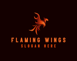 Mythical Blazing Phoenix logo design