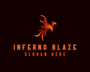 Mythical Blazing Phoenix logo design