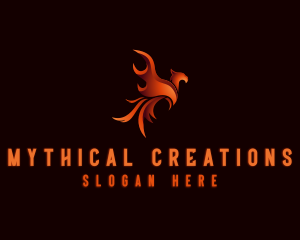 Mythical Blazing Phoenix logo design