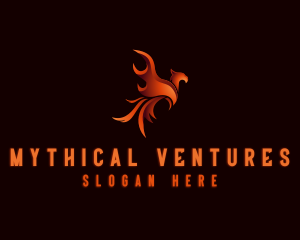 Mythical Blazing Phoenix logo design