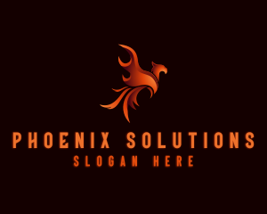 Mythical Blazing Phoenix logo design