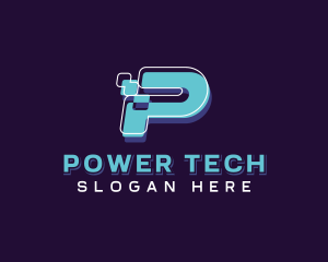 Tech Startup Business Letter P Logo