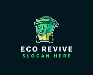 Trash Bin Recycling logo design