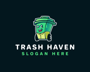 Trash Bin Recycling logo design