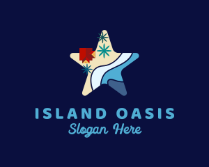 Beach Island Star logo design