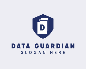 Document File Shield  logo design