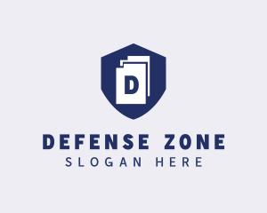 Document File Shield  logo design