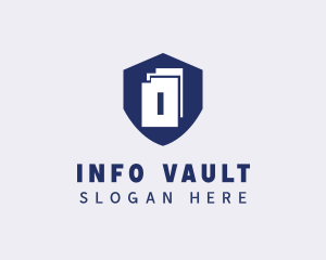 Document File Shield  logo design