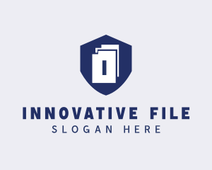 Document File Shield  logo design