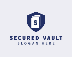 Document File Shield  logo design