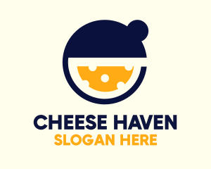 Circular Cheddar Mouse Cheese logo design