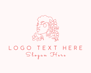 Botanical Floral Woman Face Logo