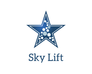 Blue Star Dots logo design