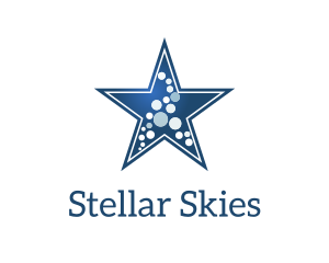 Blue Star Dots logo design