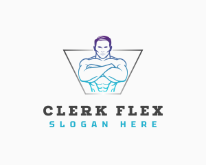 Masculine Fitness Workout logo design