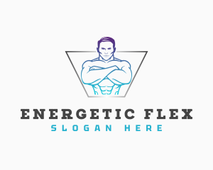 Masculine Fitness Workout logo design