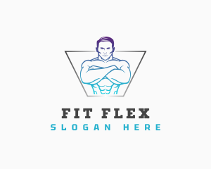 Masculine Fitness Workout logo design