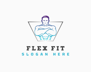 Masculine Fitness Workout logo design