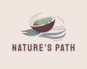 Natural Coconut Banner logo design