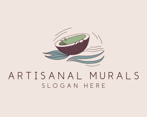 Natural Coconut Banner logo design