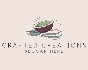 Natural Coconut Banner logo design