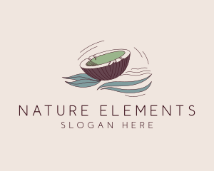 Natural Coconut Banner logo design