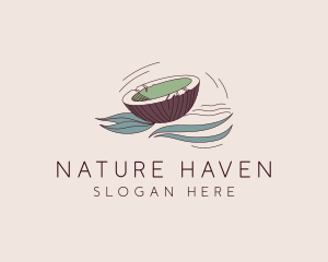 Natural Coconut Banner logo design