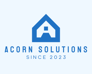 Blue House Letter A logo design