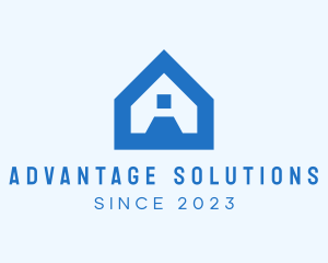 Blue House Letter A logo design