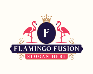 Elegant Flamingo Crown logo