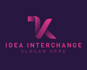 Ribbon Technology Letter K logo design