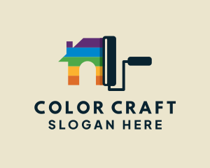 Colorful Paint Roller logo