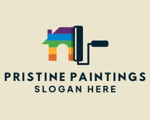 Colorful Paint Roller logo design