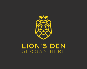 Feline Lion Crown logo design