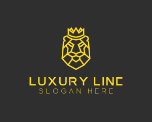 Feline Lion Crown logo design