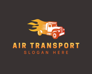 Gradient Flame Truck logo design