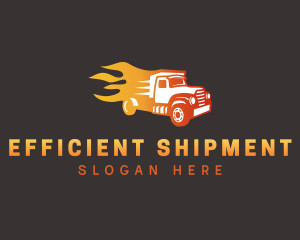 Gradient Flame Truck logo design