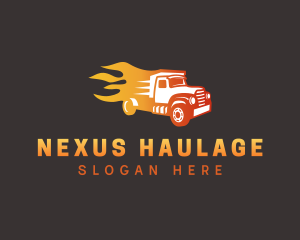 Gradient Flame Truck logo design