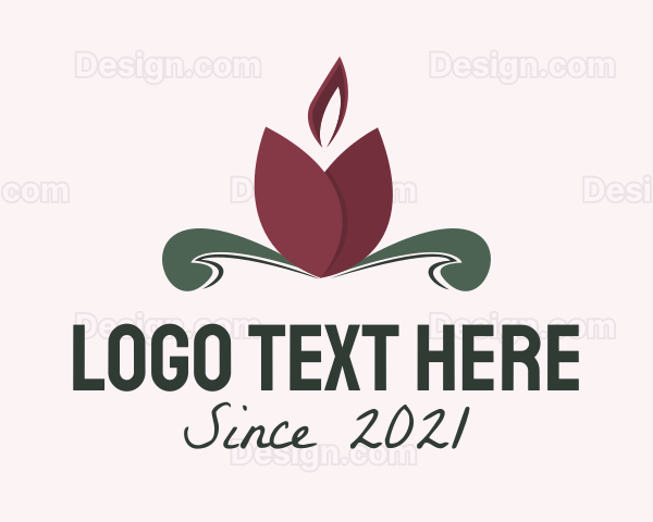 Tulip Flower Candle Logo