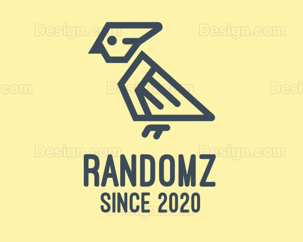 Gray Parrot Bird Logo