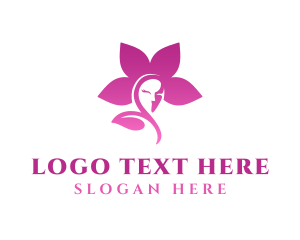 Pink Woman Beauty Flower logo