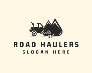 Road Roller Construction Machinery  logo design