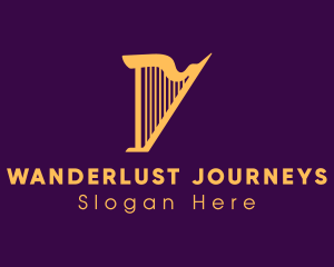 Modern Harp Instrument Logo