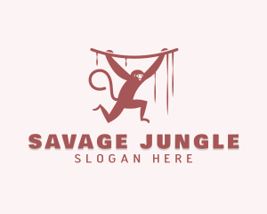 Hanging Jungle Monkey logo design