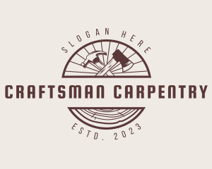 Carpenter Hammer Axe logo design