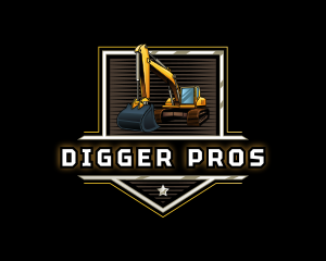 Excavator Digger Construction Machine logo design