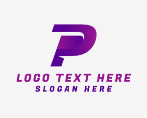 Digital Business Letter P logo design