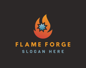 Flame & Ice Temperature logo design